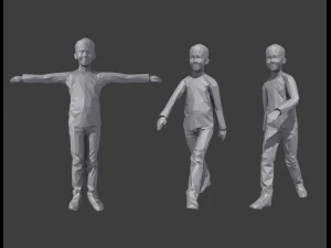 rigged lowpoly childrens pack 3D Model