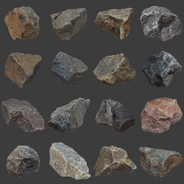stones pack volume 2 3D 모델 .c4d .max .obj .3ds .fbx .stl .blend 
