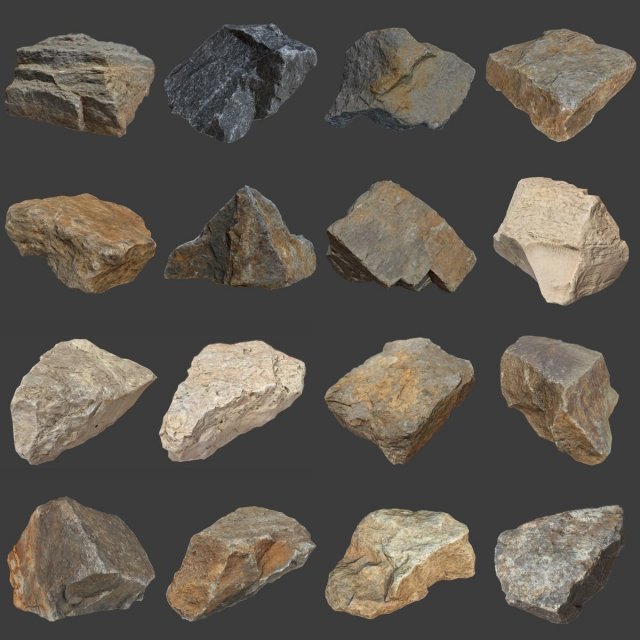 stones pack volume 3 3Dモデル .c4d .max .obj .3ds .fbx .stl .blend 
