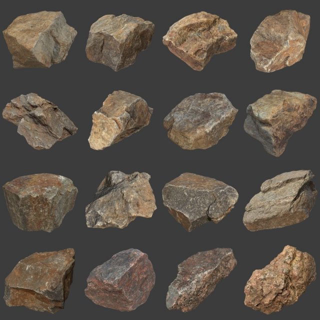 stones pack volume 4 3D Model .c4d .max .obj .3ds .fbx .stl .blend 
