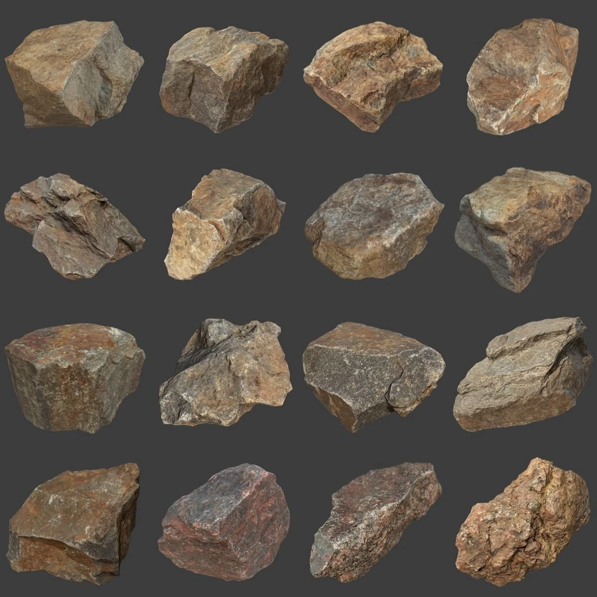stones pack volume 4 3D Model .c4d .max .obj .3ds .fbx .stl .blend 