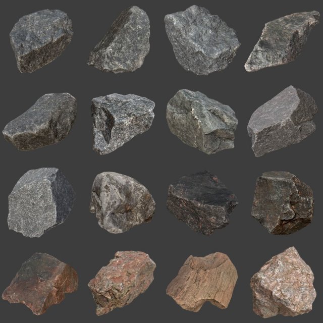 stones pack volume 6 Modelo 3D .c4d .max .obj .3ds .fbx .stl .blend 