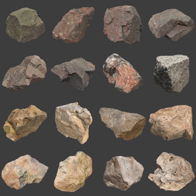 stones pack volume 7 Modelo 3D .c4d .max .obj .3ds .fbx .stl .blend 