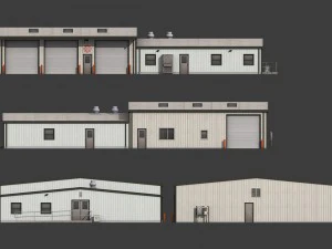 industrial buildings pack 3D Model