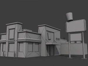 fastfood restaurants pack 3D Model
