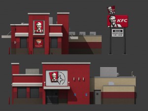 fastfood restaurants pack 3D Model