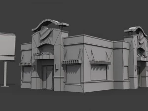fastfood restaurants pack 3D Model