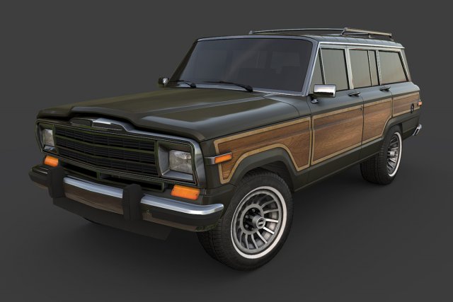 1991 jeep wagoneer 3D 모델 .c4d .max .obj .3ds .fbx .stl .blend 