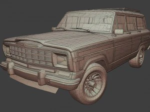 1991 jeep wagoneer 3D Model