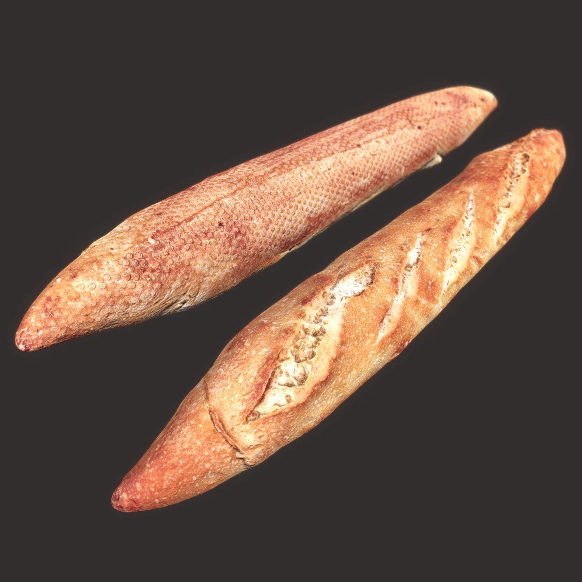 baguette 3D Model .c4d .max .obj .3ds .fbx .stl .blend 