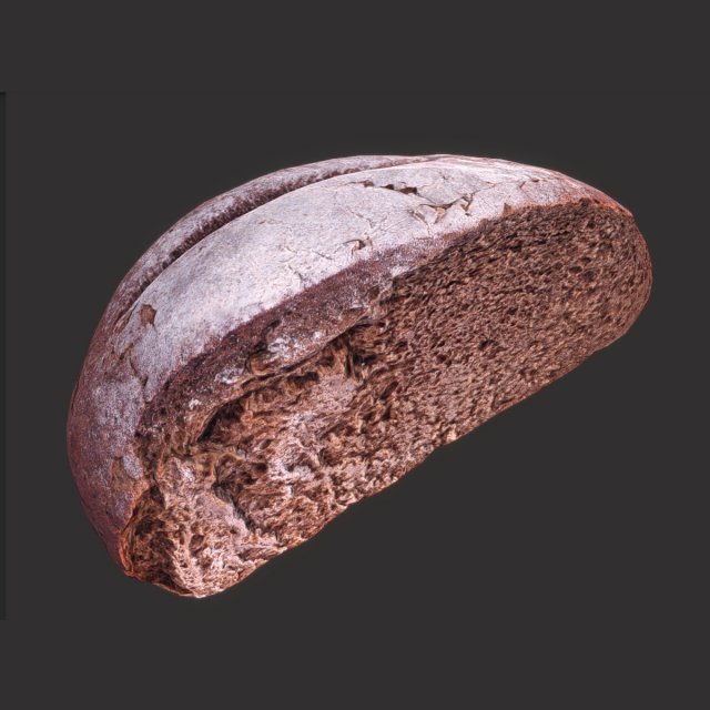 brown bread cut 3D Model .c4d .max .obj .3ds .fbx .stl .blend 