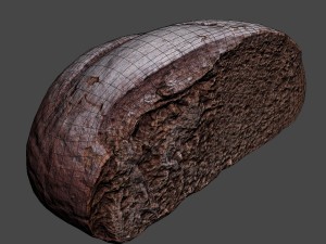 brown bread cut 3D Model