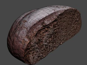 brown bread cut 3D Model