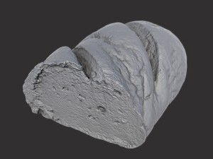 brown loaf of bread cut 3D Model