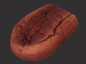 brown loaf of bread cut 3D Model
