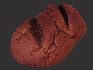 brown loaf of bread cut 3D Model