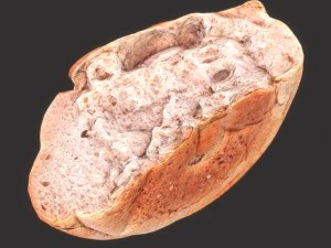 corte de p&atilde;o branco Modelo 3D