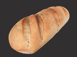 white loaf of bread 3D Model