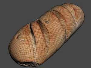 white loaf of bread 3D Model