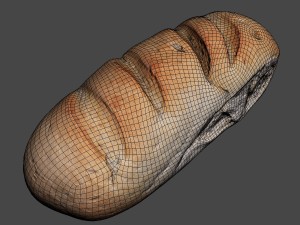 white loaf of bread Modelo 3D