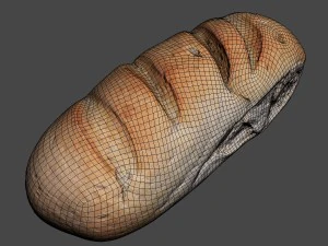 white loaf of bread 3D Model