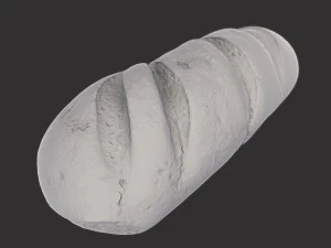 white loaf of bread 3D Model
