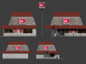 jack in the box restaurant Model 3D