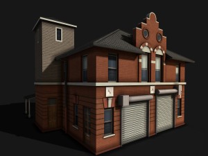 fire department building Modelo 3D
