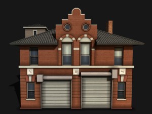 fire department building Modelo 3D