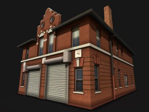 fire department building Modelo 3D