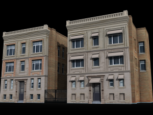 two downtown buildings 3Dモデル