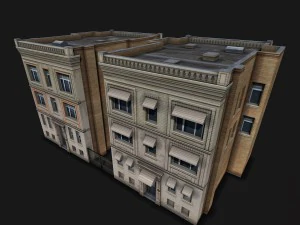 two downtown buildings 3D Model