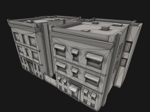 two downtown buildings 3D Model