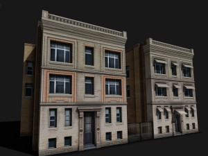two downtown buildings 3D Model