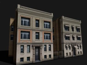 two downtown buildings 3D Model
