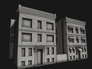 two downtown buildings 3D Model