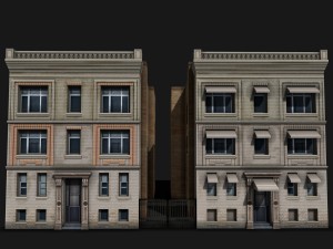 two downtown buildings 3D Model