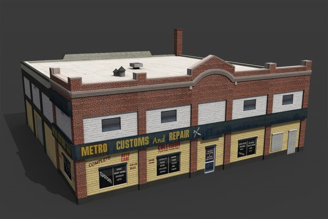 car repair workshop 3D Model .c4d .max .obj .3ds .fbx .stl .blend 
