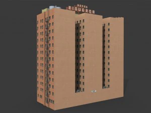 Figueroa Hotelgeb&auml;ude 3D Modell