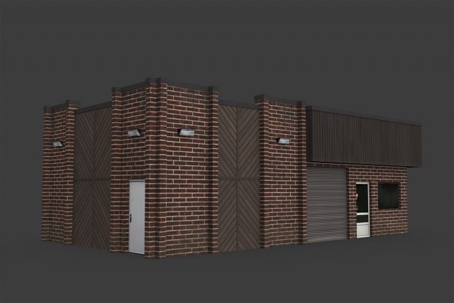 car workshop building Model 3D .c4d .max .obj .3ds .fbx .stl .blend 