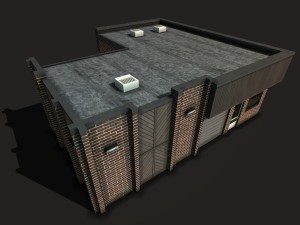 car workshop building Model 3D
