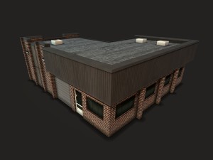 car workshop building Model 3D