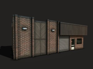 car workshop building Model 3D