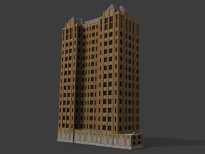 detroit abandoned skyscraper 3D Model