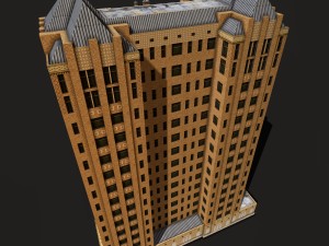 detroit abandoned skyscraper 3D Model