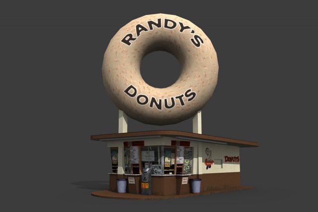 randys donuts restaurant 3D मॉडल .c4d .max .obj .3ds .fbx .stl .blend 