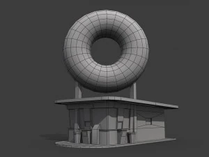 randys donuts restaurant 3D Model