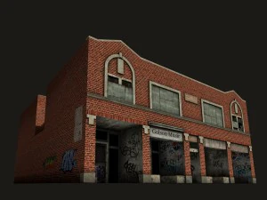 derelict brick house 3D Model
