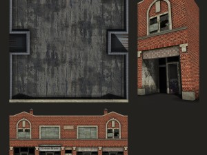 derelict brick house Modelo 3D