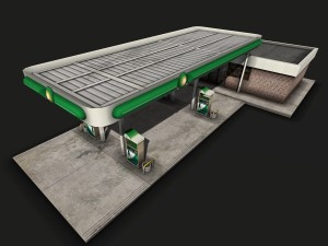 gas station 3D मॉडल